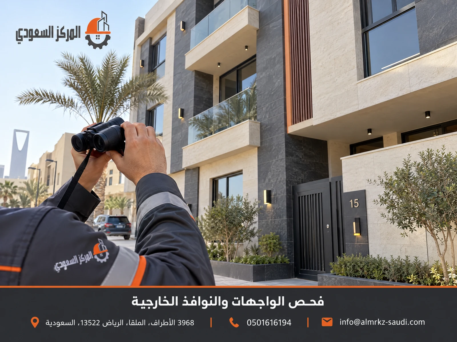 فحص مباني قبل الشراء بالرياض يساعدك على فهم العقار قبل الالتزام 6 أكتوبر 26, 2026 فحص الواجهات والنوافذ الخارجية